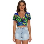 Beauty And The Beast Stained Glass Rose V-Neck Crop Top