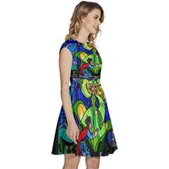 Cap Sleeve High Waist Dress 