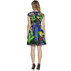 Cap Sleeve High Waist Dress 