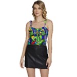 Beauty And The Beast Stained Glass Rose Flowy Camisole Tie Up Top