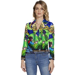 Women s Long Sleeve Revers Collar Cropped Jacket 