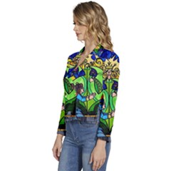 Women s Long Sleeve Revers Collar Cropped Jacket 