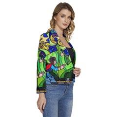 Women s Long Sleeve Revers Collar Cropped Jacket 