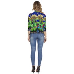 Women s 3/4 Sleeve Ruffle Edge Open Front Jacket 