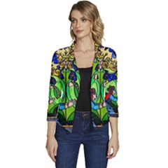 Women s Casual 3/4 Sleeve Spring Jacket 