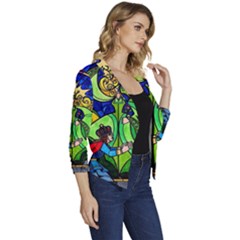 Women s Casual 3/4 Sleeve Spring Jacket 