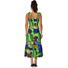 Tie-Strap Tiered Midi Chiffon Dress 