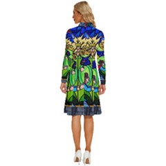 Long Sleeve Shirt Collar A-Line Dress 