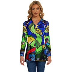 Long Sleeve Drawstring Hooded Top 