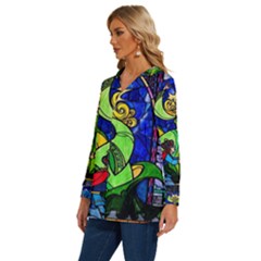 Long Sleeve Drawstring Hooded Top 