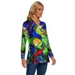Long Sleeve Drawstring Hooded Top 