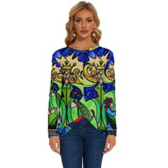 Long Sleeve Crew Neck Pullover Top 