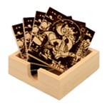 Beauty And The Beast Stained Glass Rose Bamboo Coaster Set