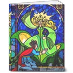 Beauty And The Beast Stained Glass Rose 8  x 10  Hardcover Notebook