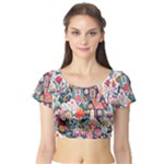 Cottagecore Short Sleeve Crop Top