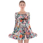 Cottagecore Long Sleeve Skater Dress