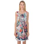Cottagecore Sleeveless Satin Nightdress