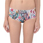 Cottagecore Mid-Waist Bikini Bottoms