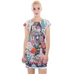 Cottagecore Cap Sleeve Bodycon Dress