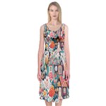 Cottagecore Midi Sleeveless Dress