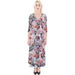 Cottagecore Quarter Sleeve Wrap Maxi Dress