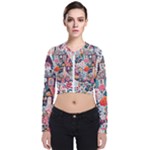 Cottagecore Long Sleeve Zip Up Bomber Jacket