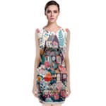 Cottagecore Sleeveless Velvet Midi Dress