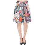 Cottagecore Velvet High Waist Skirt