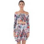 Cottagecore Off Shoulder Top with Skirt Set