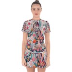Cottagecore Drop Hem Mini Chiffon Dress