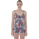 Cottagecore Tie Front Two Piece Tankini