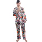Cottagecore Men s Long Sleeve Satin Pajamas Set