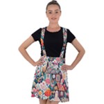 Cottagecore Velvet Suspender Skater Skirt