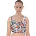 Cottagecore Velvet Racer Back Crop Top