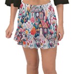 Cottagecore Fishtail Mini Chiffon Skirt