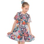Cottagecore Kids  Short Sleeve Shirt Dress