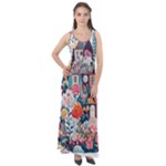 Cottagecore Sleeveless Velour Maxi Dress