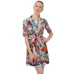 Cottagecore Belted Shirt Dress