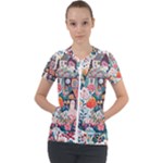 Cottagecore Short Sleeve Zip Up Jacket
