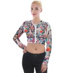 Cottagecore Long Sleeve Cropped Velvet Jacket