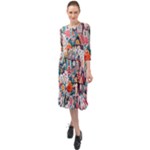 Cottagecore Ruffle End Midi Chiffon Dress