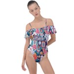 Cottagecore Frill Detail One Piece Swimsuit