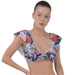 Cottagecore Plunge Frill Sleeve Bikini Top