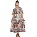 Cottagecore Kimono Sleeve Boho Dress