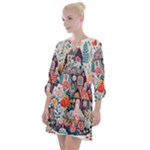 Cottagecore Open Neck Shift Dress