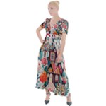 Cottagecore Button Up Short Sleeve Maxi Dress
