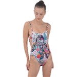 Cottagecore Tie Strap One Piece Swimsuit