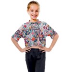 Cottagecore Kids Mock Neck T-Shirt