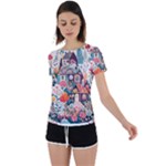 Cottagecore Back Circle Cutout Sports T-Shirt