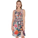 Cottagecore Knee Length Skater Dress With Pockets